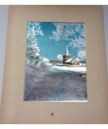 Vintage Church In The Winter Night Foil Print - €6,07 EUR