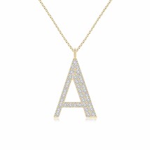 ANGARA HSI2 Diamond Uppercase Alphabet Letter A-Z Initial Pendant | Yellow Gold - £410.91 GBP+