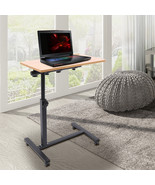 Rolling Laptop Stand Computer Desk Portable Pc Bed Table Height Adjustable - £69.98 GBP