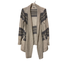 Old Navy Womens Cardigan Sweater Gray Striped Long Sleeve Open Front Pockets L - £13.23 GBP
