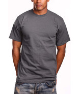 PRO 5 Men&#39;s Super Heavy Cotton T-Shirt - Charcoal Grey - Singles - $14.99+