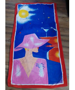 Kel-Tex Beach Bath Towel Vintage 1990s Brazil Cotton Retro Lady Martini ... - €32,30 EUR