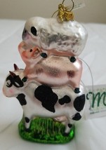 Midwest Animal Stack Cow Pig Sheep Farm Barn Blown Glass Christmas Ornam... - $331.23 MXN