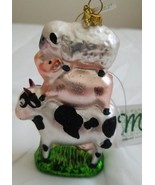 Midwest Animal Stack Cow Pig Sheep Farm Barn Blown Glass Christmas Ornam... - €15,28 EUR