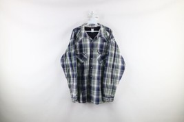 Vtg Patagonia Mens XL Spell Out Organic Cotton Double Pocket Button Shirt Plaid - £32.12 GBP