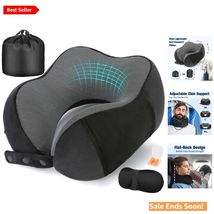 Luxury Adjustable Travel Neck Pillow Set – Soft Velvet &amp; Washable Cover ... - $31.63