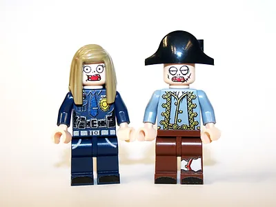 Minifigure Custom Toy Zombie E Pirate And Female Cop Horror Movie - £9.46 GBP