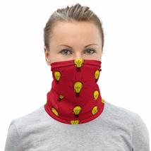 Creative Idea Concept Design Yellow Bulb Red Breathable Washable Neck Gaiter - £19.15 GBP