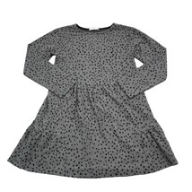 Zara Dress Girls 11 Gray Polka Dots Long Sleeve Boat Neck Pullover Flare... - $24.75