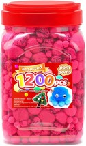 Pink Pom Poms 1200pcs Assorted Size Pompoms Pom Poms for Arts and Crafts... - $22.23