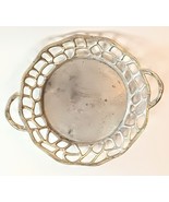 Brutalist Cast Aluminum Web Serving Tray 15&quot; OBO - $26.00