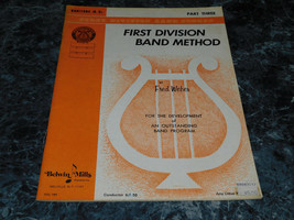 First Division Band Method Baritone BC Part Three 3 by Frank Weber Belwi... - $2.99