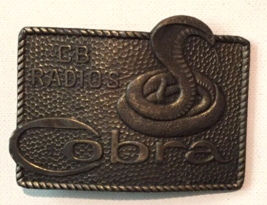 Belt Buckle Brass Vintage Cobra Cb Radios 3 1/4 In X 2 1/2 In Made In Usa - £15.75 GBP
