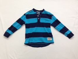 Nautica Boys S/C (8) Long Sleeve Cotton Dark Blue /Light Blue 1/4 Button Shirt - £8.05 GBP