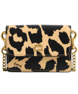 Coach Half Flap Leopard Printed Leather Card Case on a Chain ~NWT~ CM699 - $1,790.66 MXN