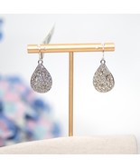Alexis Bittar Miss Havisham Crystal Encrusted Silver Large Teardrop Earr... - $138.11