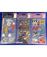 3 Packages of Sticko Stickers At the farm Baseball Big Monster Trucks New - $129.54 MXN