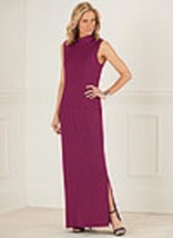 Anthony Richards Funnel Neck Pink Peony/Black Stripe Maxi Dress 2X (20W-... - £37.34 GBP