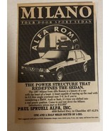 1987 Milano Four Door Sedan Vintage Print Ad Advertisement Chamblee pa31 - £6.23 GBP