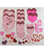 50 Valentines Hearts Paper Die Cut Scrapbook Embellishment Junk Journal - £2.70 GBP