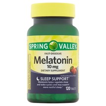 Spring Valley Fast-Dissolve Melatonin Tablets, 10 mg, 120 count..+ - £15.90 GBP