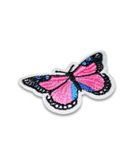 Pink Butterfly SewnOn/IronOn Embroidery Patch (Primarily Pink) App 7.5 x... - £1.51 GBP
