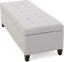 Mission Fabric Storage Ottoman In Light Grey From Christopher Knight Home. - £134.09 GBP