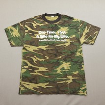 One Time I Got a Rifle For My Wife Graphic T-shirt Camo Mens Medium Funn... - £11.84 GBP