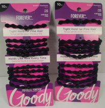Lot of 2 Goody Forever Ouchless Elastic Fine Hair Tie - 10 Count Black - £8.65 GBP