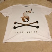 Sandinista Men&#39;s T-Shirt White With Brown Print T-Shirt Size XL - $11.88