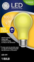 Savant 93129711 GE LED Bug Light Bulb 100 Watt Replacement Outdoor Rated... - $23.13