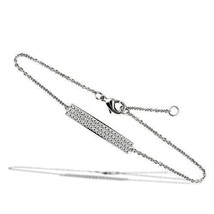 3W068 - Rhodium Brass Bracelet with AAA Grade CZ  in Clear - $39.49