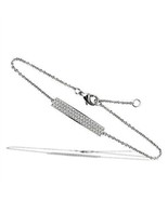 3W068 - Rhodium Brass Bracelet with AAA Grade CZ  in Clear - $54.51 CAD