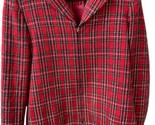Joan Leslie Plaid Jacket Womens Size 12 Full Zip Red Acrylic Lined Vintage - £18.36 GBP