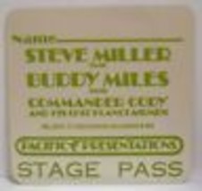 Steve Miller / Buddy Miles / Commander C - Vintage Original 70&#39;s Backstage Pass! - £16.12 GBP