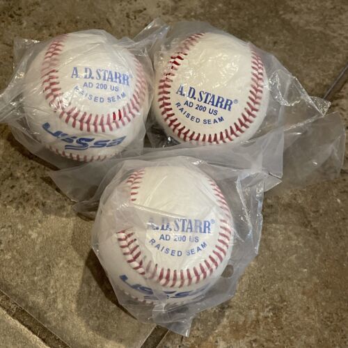 Primary image for A.D. Starr 3 White Leather Baseballs Global World Series 2016 2018 NEW AD 200