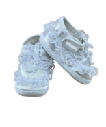 Big Oshi Newborn White Baby Shoes Size 0 Christening Satin Lace - €14,61 EUR