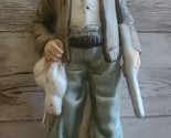 Homco ~  &quot;Man Duck Hunting&quot; ~ 8&quot; Tall Bisque Porcelain Figurine ~ Japan - £20.85 GBP