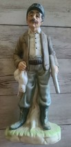 Homco ~  &quot;Man Duck Hunting&quot; ~ 8&quot; Tall Bisque Porcelain Figurine ~ Japan - £20.70 GBP