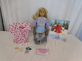 American Girl Doll 2008  Long Blonde Hair And Blue Eyes + Wheelchair + outfit - £50.65 GBP