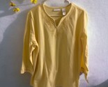 NWT Drapers &amp; Damons SIZE XL light lemon yellow knit embroidery flowers - $39.59