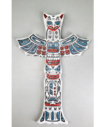 Tribal Native Indigenous Tiki Animal Totem Pole Wall Cross Decor Plaque - $24.99