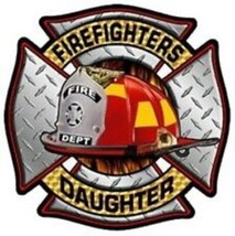 Fire Firefighters Daughter Maltese Helmet Bumper Decal Sticker Toolbox Usa Made - £13.65 GBP