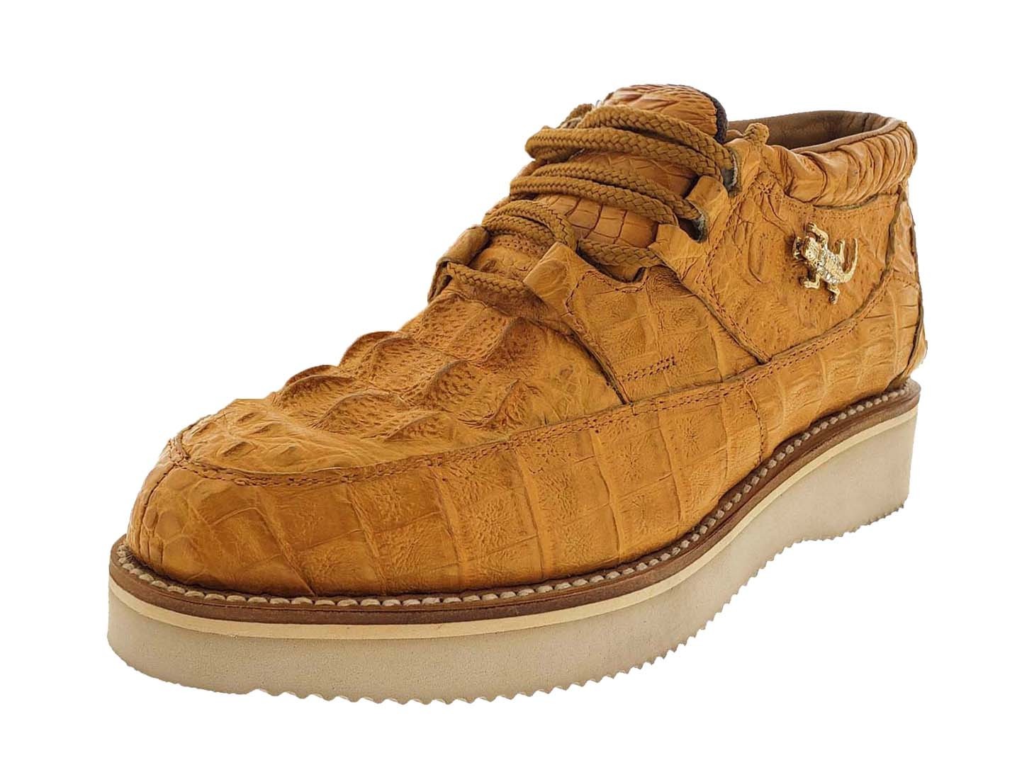 Mens Authentic Crocodile Skin Shoes Casual Sneakers Buttercup Size 6, 12... - $159.99