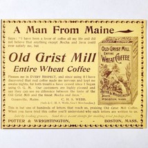 Old Grist Mill Coffee Maine Man 1897 Advertisement Victorian Beverage ADBN1ooo - £15.75 GBP