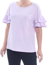 allbrand365 designer Womens Ruffled Crewneck Top Size Small Color Lilac Moon - £29.88 GBP