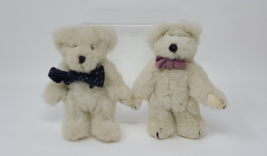 6&quot; Boyds Bears Light Brown Tan With Bows Plush Stuffed Animal Teddy Lot of 2 - £19.83 GBP