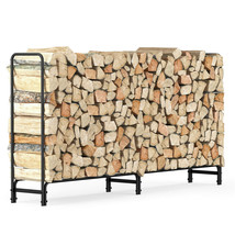 Heavy Duty 8Ft Firewood Rack Fireplace Log Rack Outdoor Log Storage For ... - $96.99