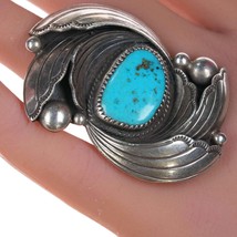 Sz6 Large Loren Thomas Begay Navajo Sterling and turquoise ring - £324.72 GBP