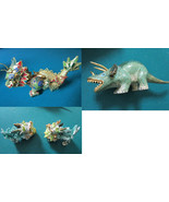 CLOISONNE CHINESE PAPERWEIGHT FIGURINES SILK BOX  GOLDEN DRAGON - DINOSA... - $69.04 CAD+